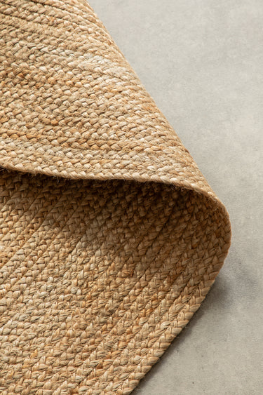 Jute Braided Jutetæppe - 106005 Guld (Rundt)