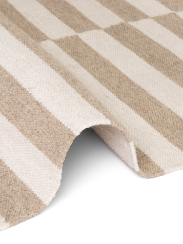 Vika Kelim Tæppe - Beige/Hvid