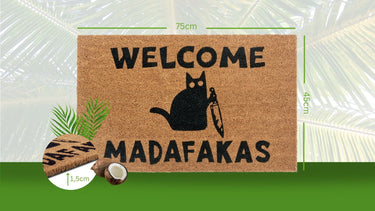 Mix Mats Kokosmåtte Welcome Madafakas - 105668 Brun