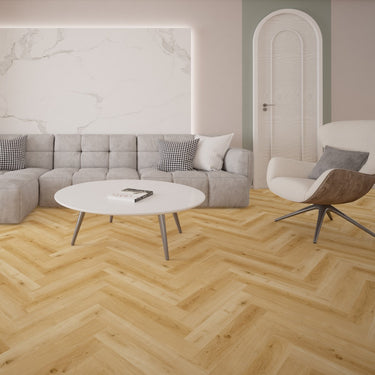 Migadan Elite LVT klik med kork - Sildeben 185 Lys natur