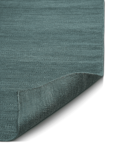 Plain Ensfarvet Kelim Tæppe - Teal