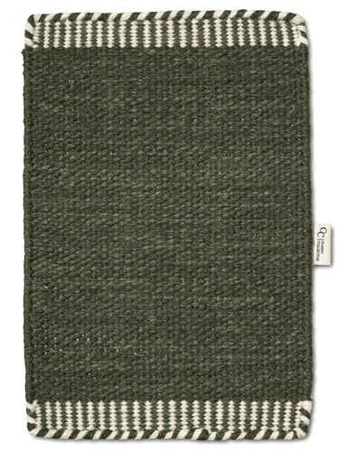 Pure Ensfarvet Kelim Tæppe - Forest Green