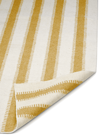 Stripes Off Kelim Tæppe - White Yellow