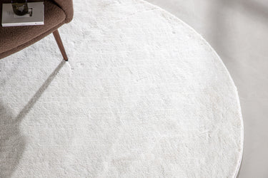 Undra tæppe Rundt - Hvid