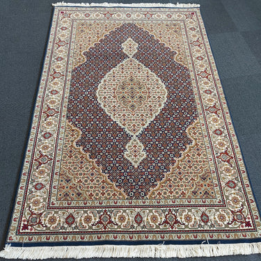 Ægte tæppe - Tabriz indo med silke  135x203