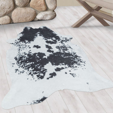 Vaskbart Imiteret skind tæppe - Etosha 4114 Black