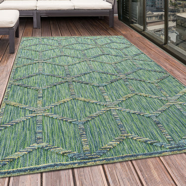 Fladvævet tæppe - Bahama 5151 Green