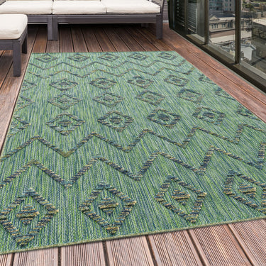 Fladvævet tæppe - Bahama 5152 Green