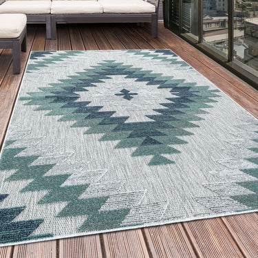 Fladvævet tæppe - Bahama 5154 Blue