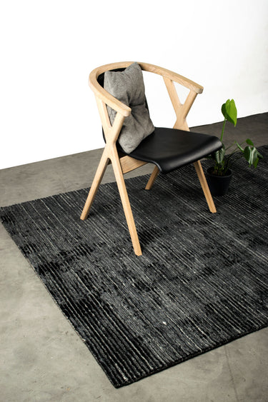 Bergen tæppe  - Black /Grey