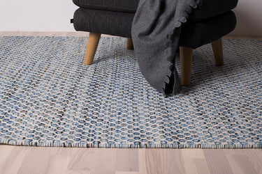 Java kelim tæppe- Ivory blue