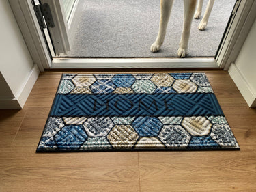 Eco Trend Dørmåtte 45x75 - Blue Tiles