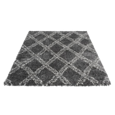 Rya tæppe 120x170 RESTPARTI - Ethno Shaggy 8699 Creme Antracit